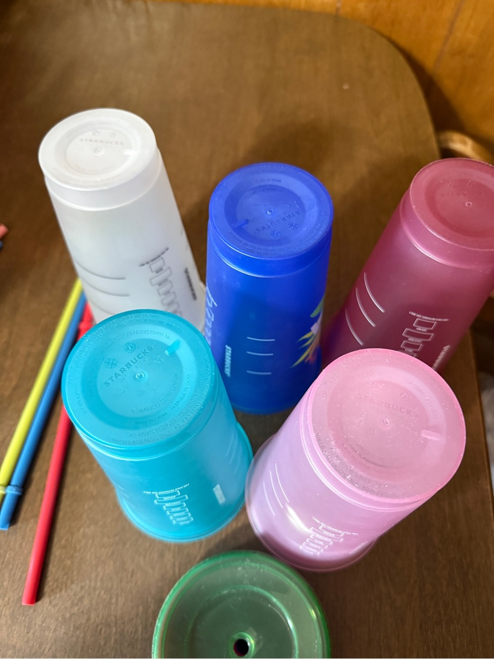 2020 Starbucks Hawaii Collection 24oz Set Of 5 Reusable Cold Cups With Straws - Picture 7 of 10